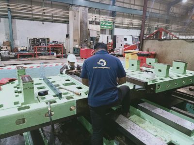 CNC machine Hand Scraping and Turcite Fixing 10