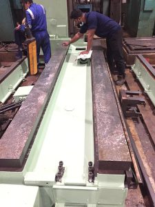 CNC machine Hand Scraping and Turcite Fixing 7